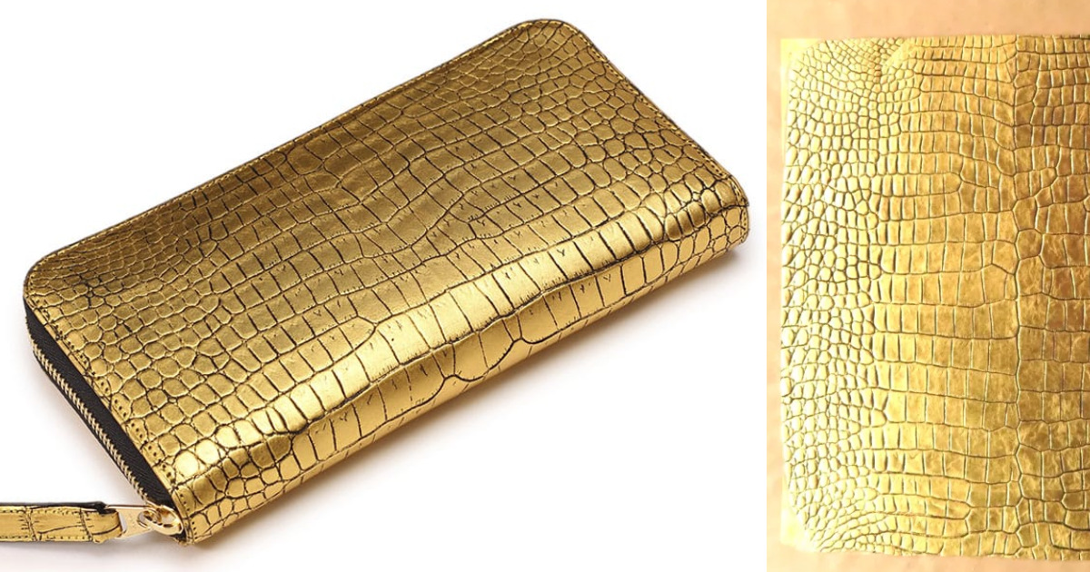 池田工芸と東京クロコダイルをカラーで比較。東京クロコダイルの純金箔