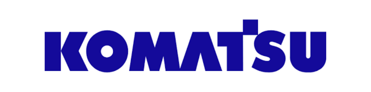 重機（建設機械）世界シェア第2位のコマツ／KOMATSUのロゴ。国内ユンボのシェアは第1位。