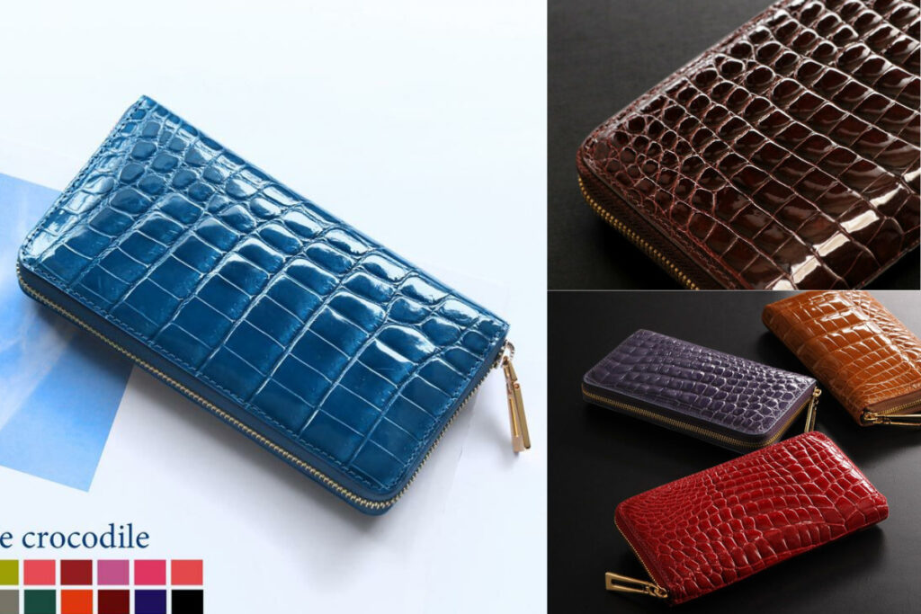 ヘイローン社の高級クロコダイルレザーをベトナムで縫製した長財布